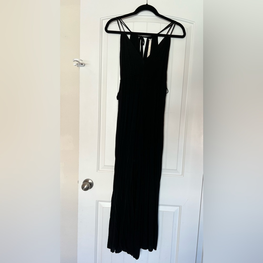 Uncle Frank Black Keyhold Maxi Jumpsuit